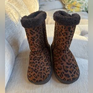Leopard Print Kids Boots